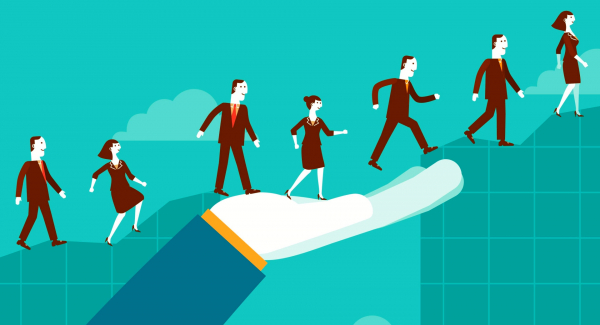 Bild 1: Frauen und Männer auf dem Weg in Führungspositionen