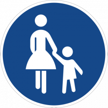 Dieses Schild kennzeichnet eine Fußgängerzone in Deutschland. Dargestellt sind eine Frau und ein Kind. Bild: CopyrightFreePictures via Pixabay (https://pixabay.com/en/traffic-sign-road-sign-shield-6641/, CC:  https://pixabay.com/de/service/license/).