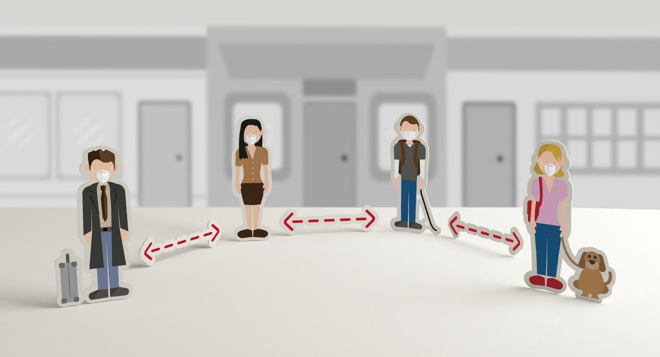 Bild 1: Gerade wenn es bei neuartigen Infektionskrankheiten noch keinen Impfstoff und kein wirksames Medikament gibt, ist es umso wichtiger, dass wir uns und andere durch Verhalten wie Abstandhalten oder das Tragen eines Mund-Nasen-Schutzes schützen.