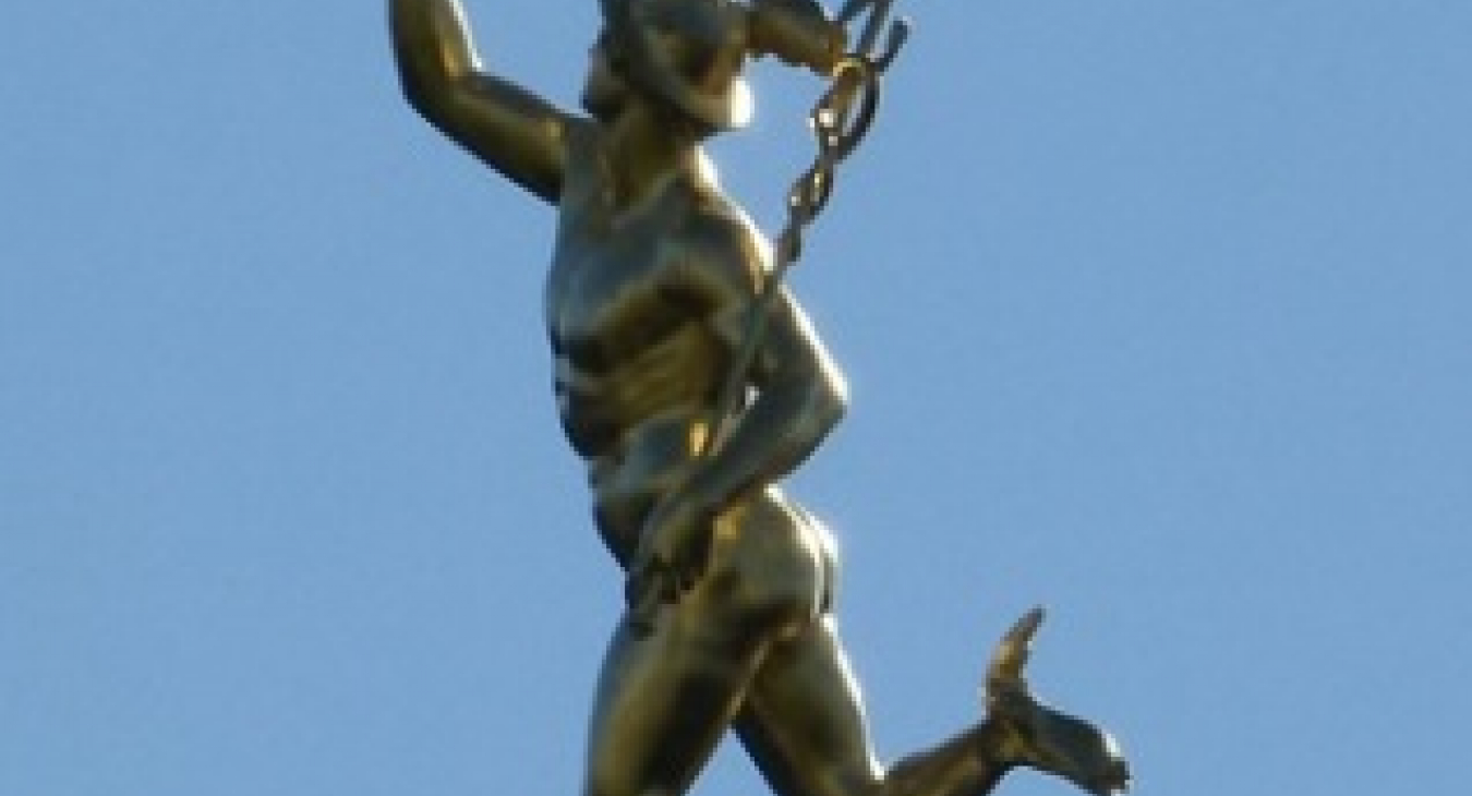 Hermes, Gott der Kaufleute, Diebe, Lügner und Betrüger. Bild : 7854 via pixabay (https://pixabay.com/de/stuttgart-statue-bronze-kupfer-68754/,CC:https://creativecommons.org/publicdomain/zero/1.0/deed.de)