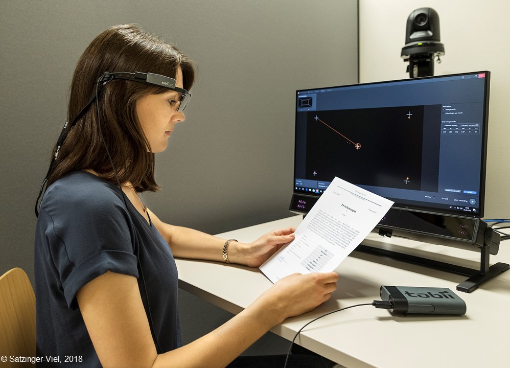 Bild 3. Experimentelle Eye-Tracking Sudie mit Lehramtsstudierenden. 