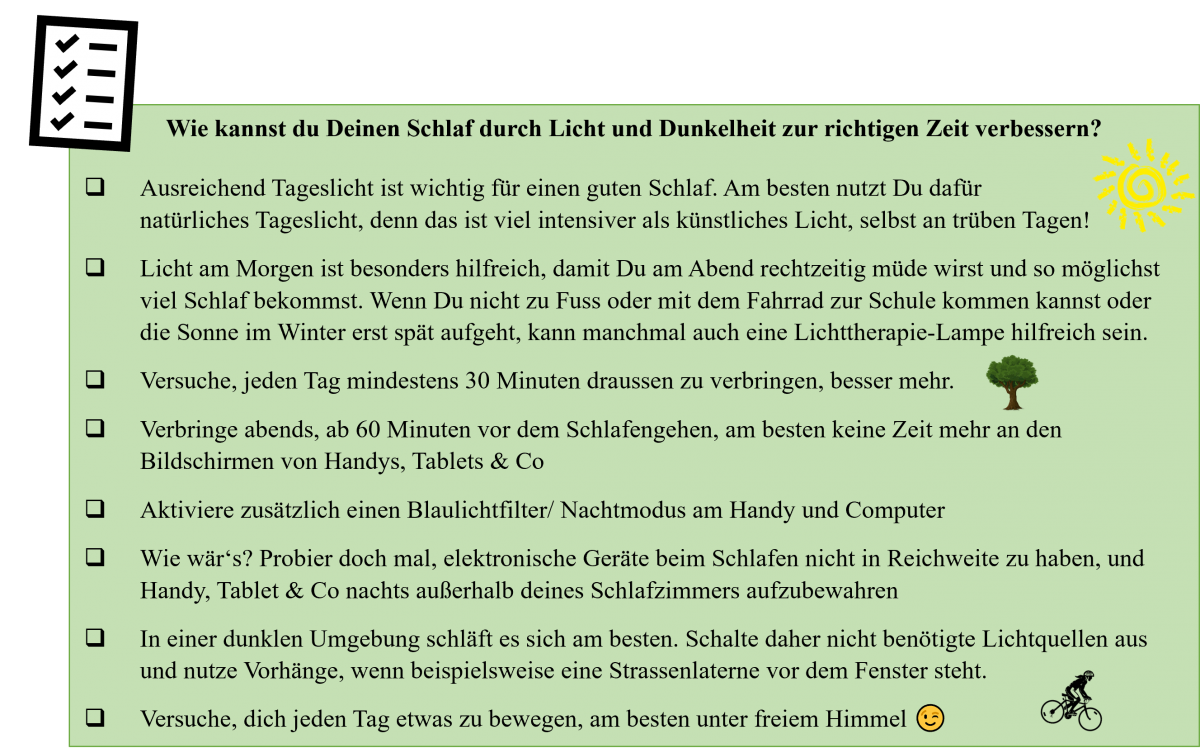 Bild 5: Tipps zur Verbesserung deines Schlafs mit Licht, Dunkelheit und der richtigen Zeit. Bild 5: Tipps zur Verbesserung deines Schlafs mit Licht, Dunkelheit und der richtigen Zeit.