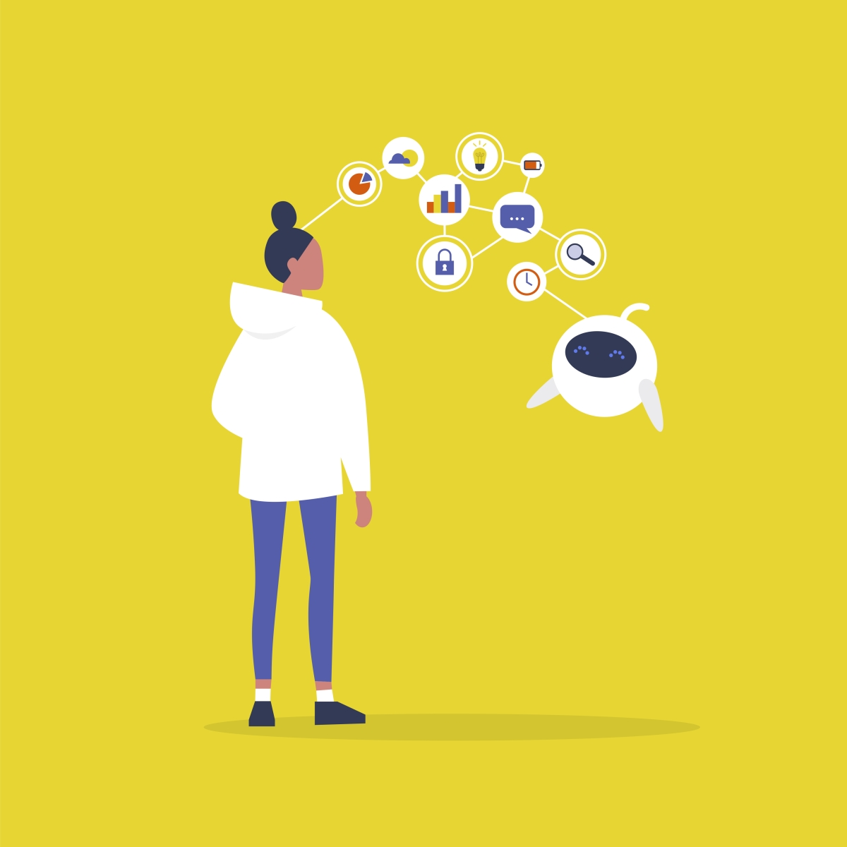 Bild 3: Durch Sensoren nehmen Roboter eine Vielzahl an Informationen auf. Mit diesen Informationen können sie die mentalen Zustände von Menschen berechnen. Bild 3: Durch Sensoren nehmen Roboter eine Vielzahl an Informationen auf. Mit diesen Informationen können sie die mentalen Zustände von Menschen berechnen.