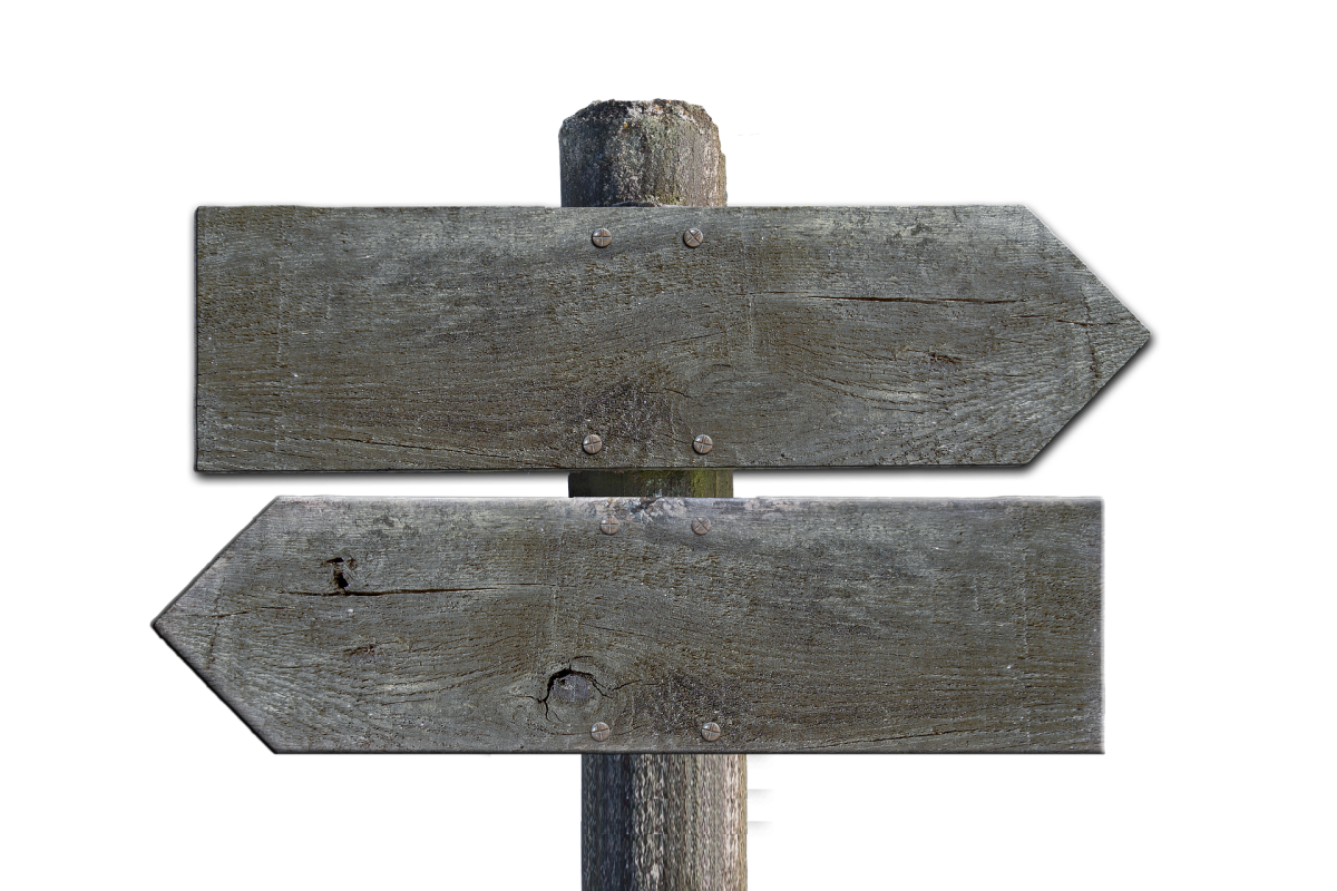 Es sind mindestens zwei Kernorientierungen erforderlich, um verschiedene politische Ansichten zumindest grob zu charakterisieren. Bild: geralt via pixabay (https://pixabay.com/de/illustrations/wegweiser-holz-schild-wegzeiger-973993/, CC: https://pixabay.com/de/service/license/) Es sind mindestens zwei Kernorientierungen erforderlich, um verschiedene politische Ansichten zumindest grob zu charakterisieren. Bild: geralt via pixabay (https://pixabay.com/de/illustrations/wegweiser-holz-schild-wegzeiger-973993/, CC: https://pixabay.com/de/service/license/)